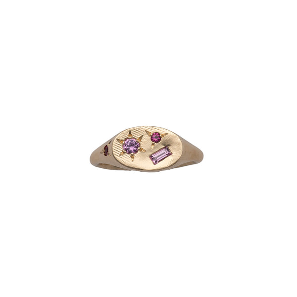 SEB BROWN - Pink Neapolitan Oval Ring - (9Yg)