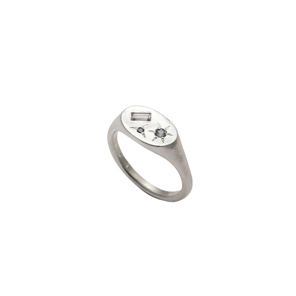 SEB BROWN - Oval Neapolitan Ring Grey - (Stg)