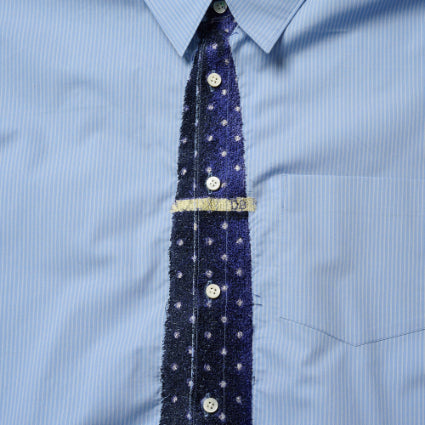 DOUBLET - Trompe L’Oeil Tie Embroidery  - (Blue)