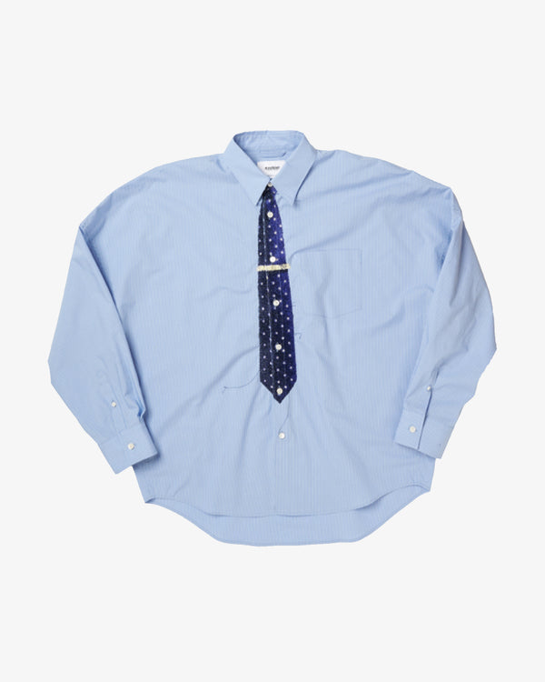 DOUBLET - Trompe L’Oeil Tie Embroidery  - (Blue)
