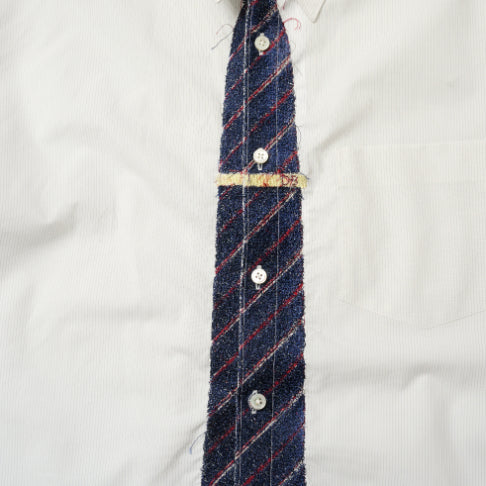 DOUBLET - Trompe L’Oeil Tie Embroidery  - (White/Black)