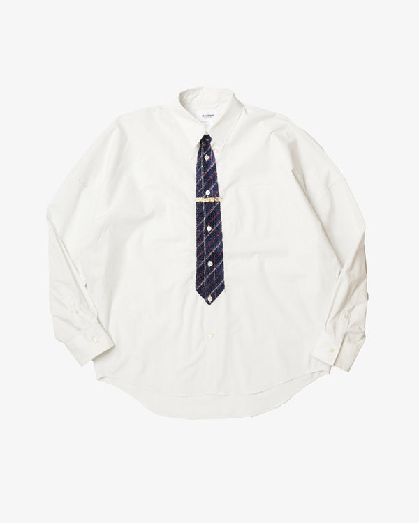 DOUBLET - Trompe L’Oeil Tie Embroidery  - (White/Black)