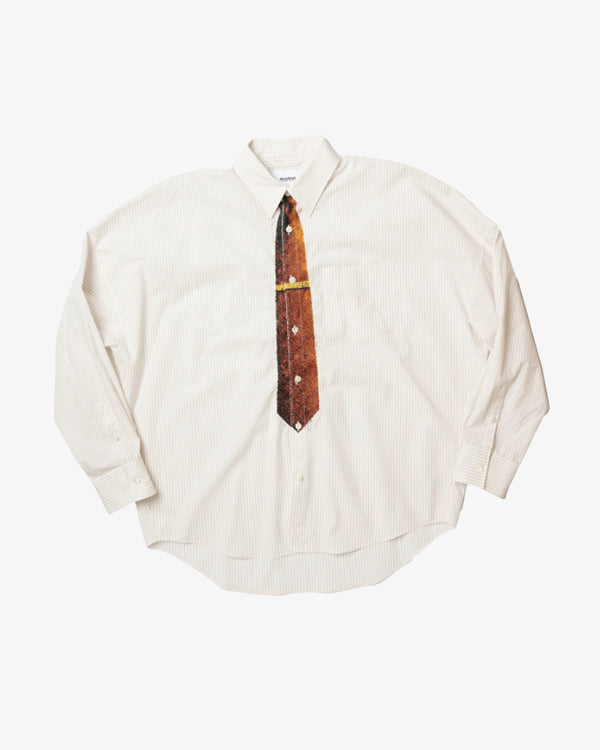 DOUBLET - Trompe L’Oeil Tie Embroidery  - (White/Red)