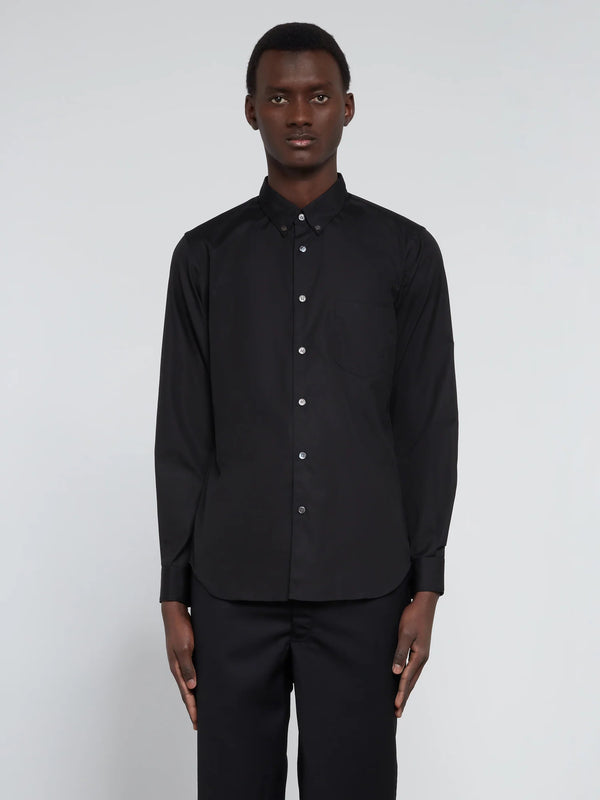 CDG SHIRT FOREVER - Cotton Poplin Plain - (BLACK)