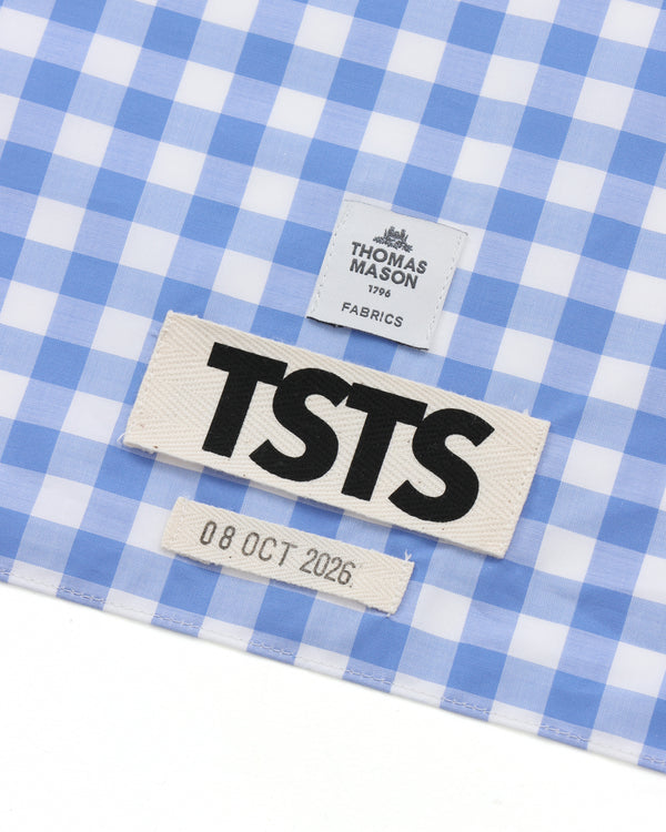 TSTS - Thomas Mason Gingham Scarf - (Saxe Blue)