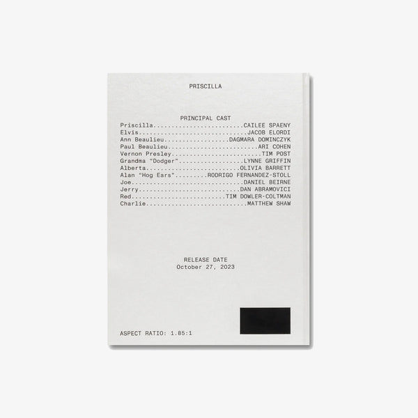 BIBLIOTHECA - Priscilla Screenplay Book