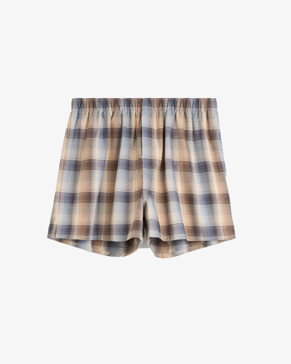 AURALEE × TEKLA - Flannel Sleepwear Boxer Shorts - (Dawn Checks)
