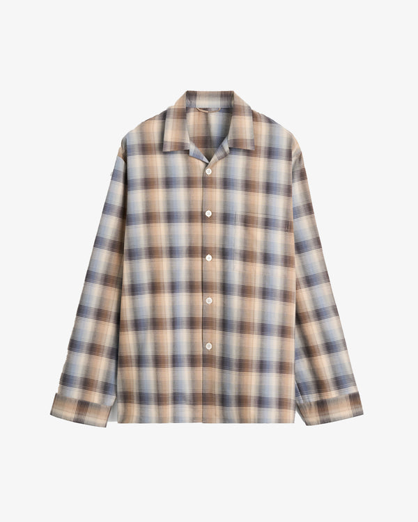 AURALEE × TEKLA - Flannel Sleepwear Long-Sleeved Shirt - (Dawn Checks)