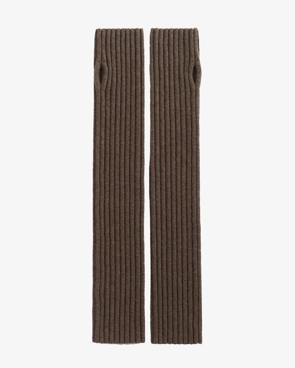 AURALEE × TEKLA - Super Fine Wool Cashmere Rib Knit Arm Warmer - (Soil Brown)
