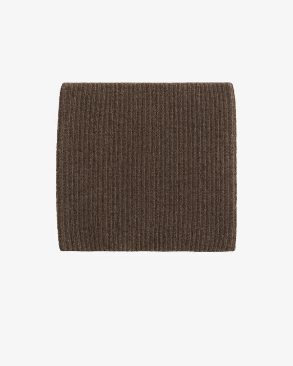 AURALEE × TEKLA - Super Fine Wool Cashmere Rib Knit Neck Warmer - (Soil Brown)