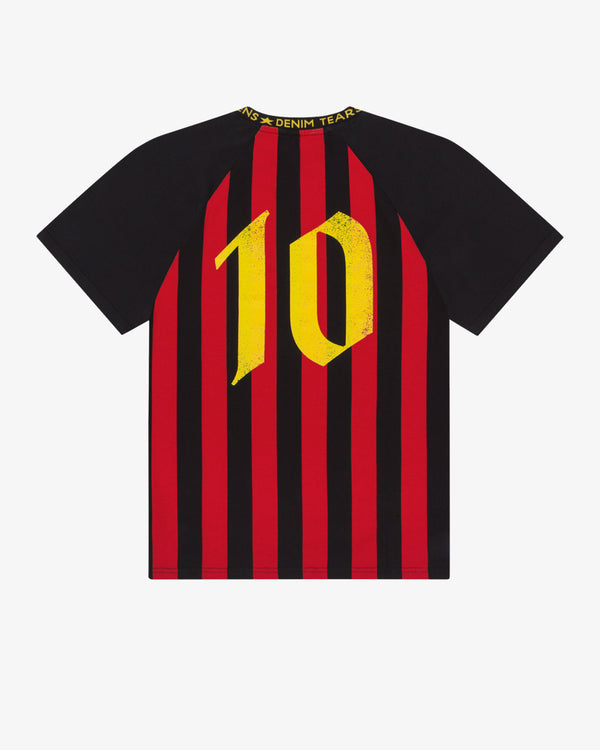 DENIM TEARS - Two Tone Raglan Tee - (Black/Red)