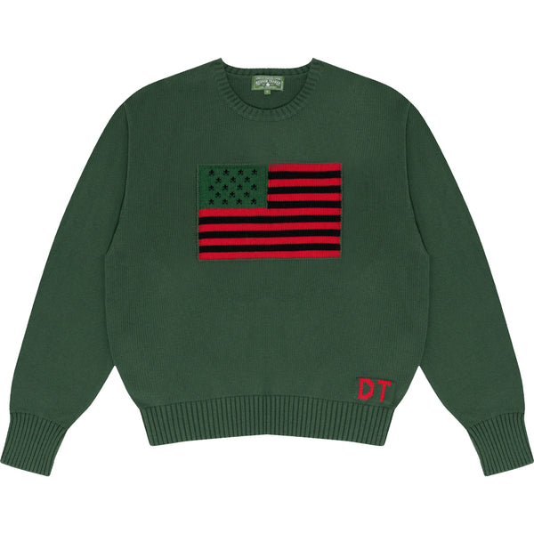 DENIM TEARS  - 1619 Pan African Flag Sweater | Green - (Green)