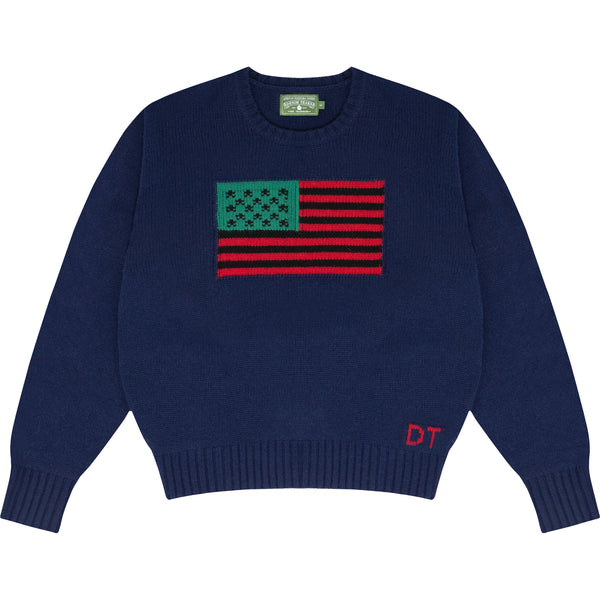 DENIM TEARS  - 1619 Pan African Flag Sweater | Navy - (Navy)