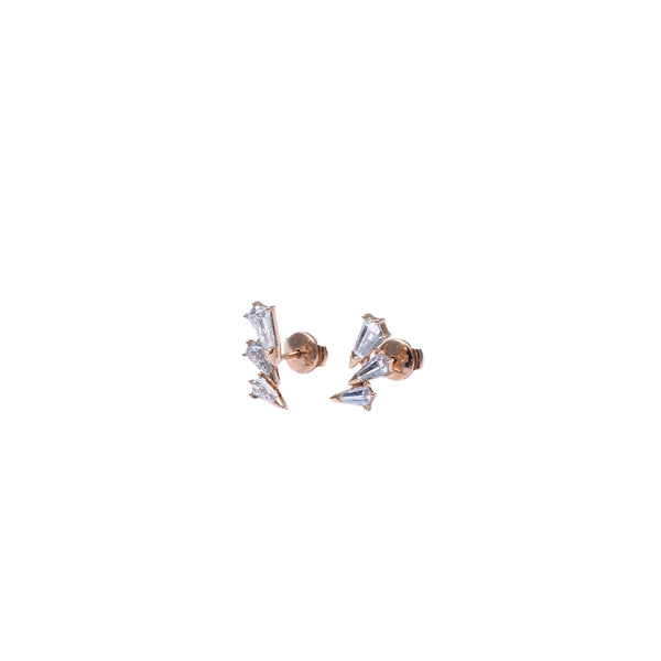 UNSAID - Phoenix Diamond Trio Stud Earring - (Rg)