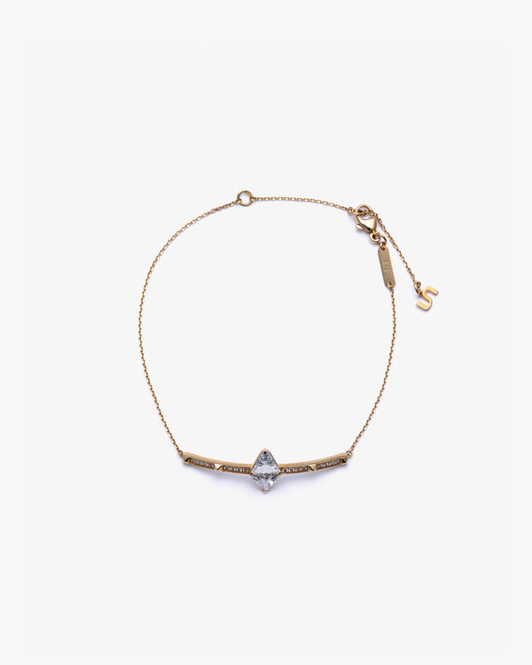 UNSAID - Armor Long Diamond Pave Bracelate - (Yg)