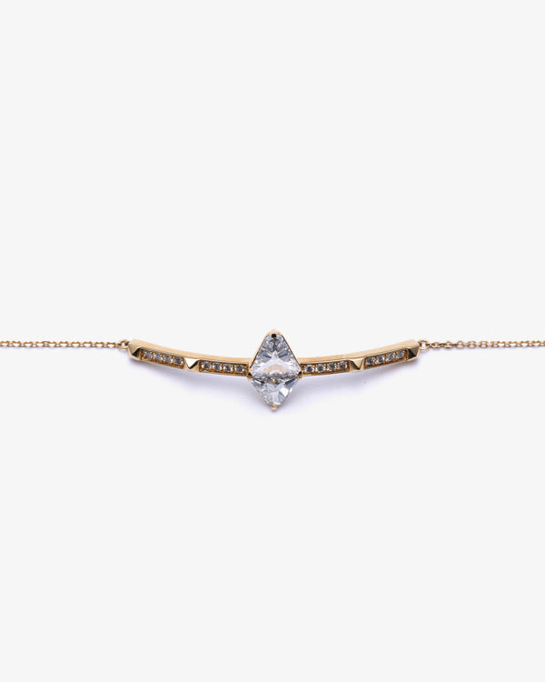 UNSAID - Armor Long Diamond Pave Bracelate - (Yg)