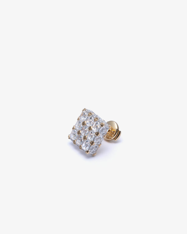 UNSAID - Armor Cube Diamond Single Stud Earring - (Yg)