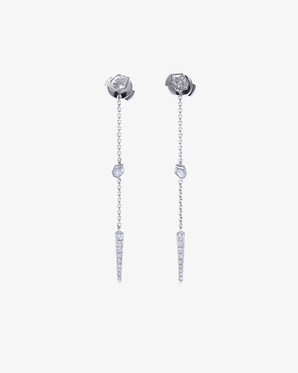 UNSAID - Supernova Diamond Stud Drop Earring - (Wg)
