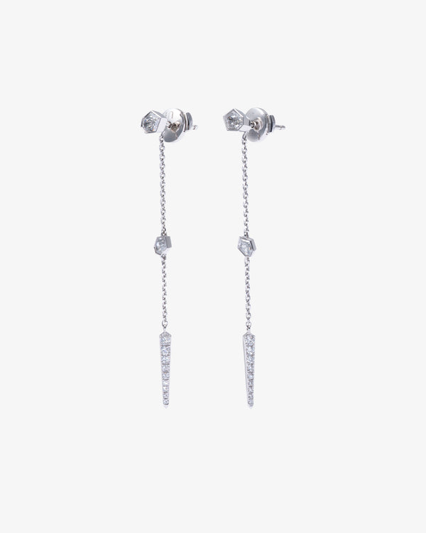 UNSAID - Supernova Diamond Stud Drop Earring - (Wg)