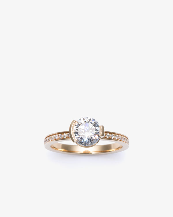 UNSAID - Meta Diamond Round Pave Ring - (Yg)