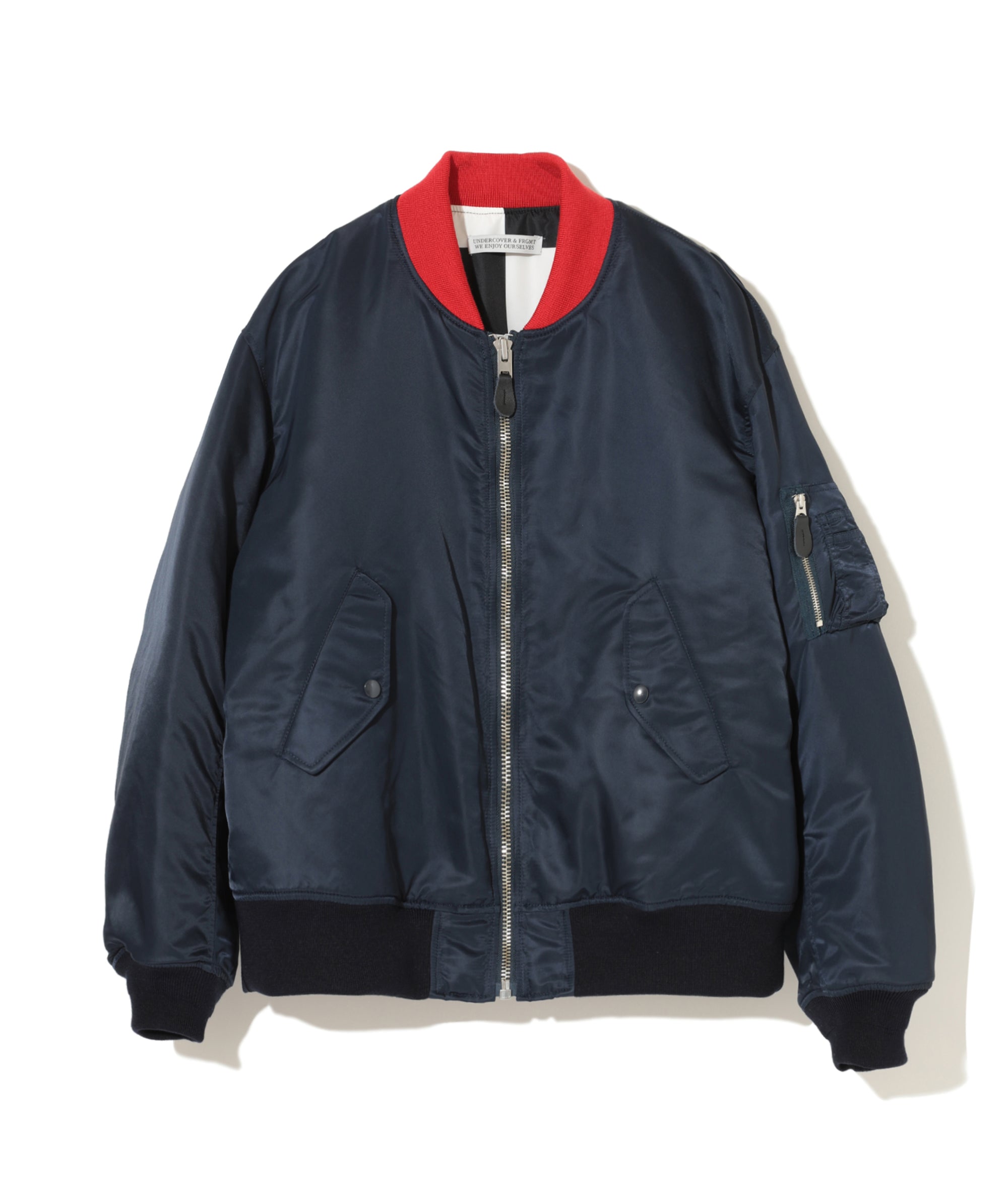 UNDERCOVER X FRAGMENT: Checker Reversible Ma-1 (Frgmt (Navy  