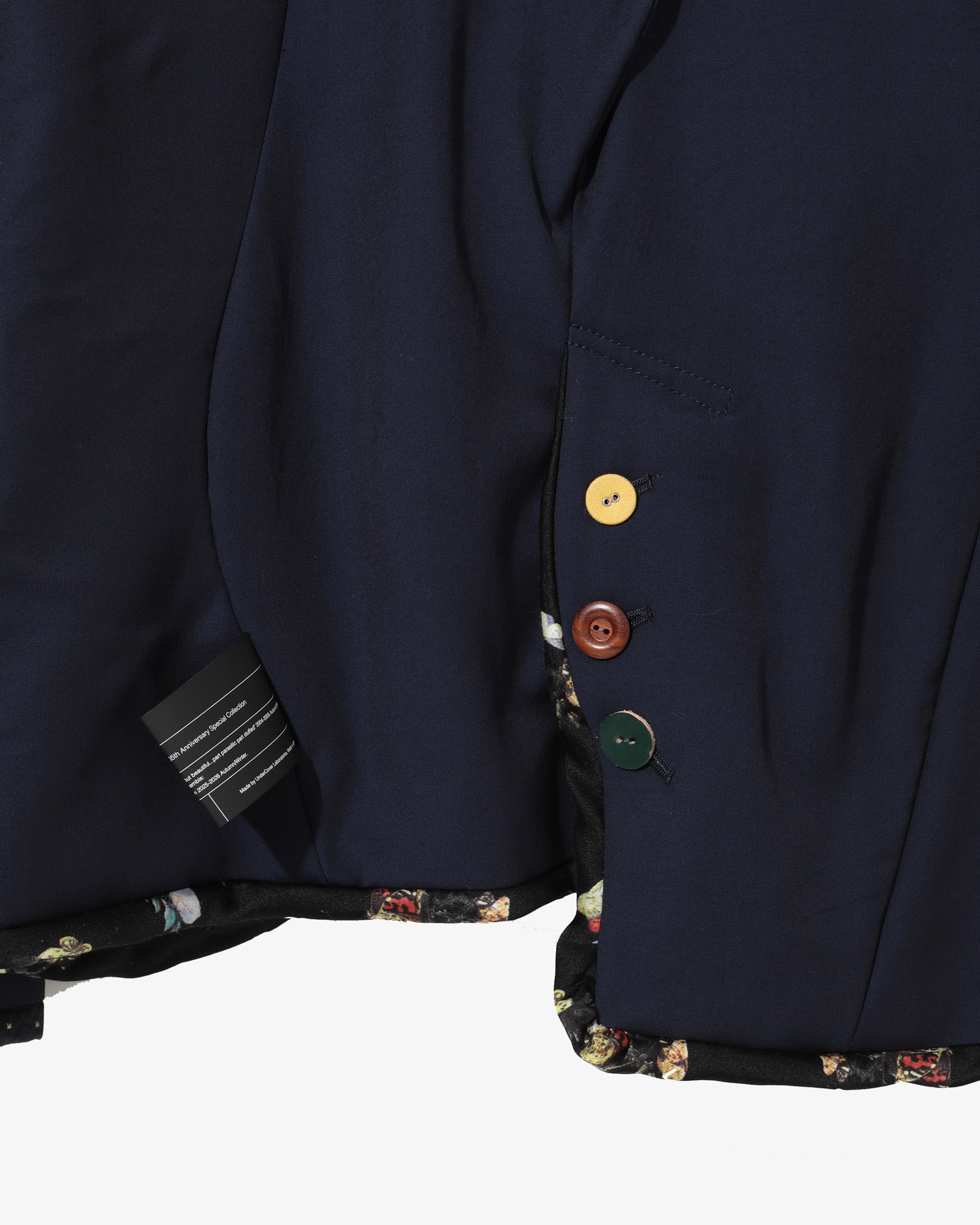 UNDERCOVER W: Wool Peaked Label Jacket (Navy) | DSMG E-SHOP