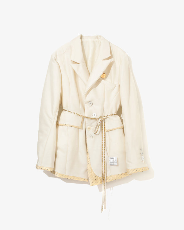 UNDERCOVER W - Double Taffeta Chain Belt Jacket - (Off White)