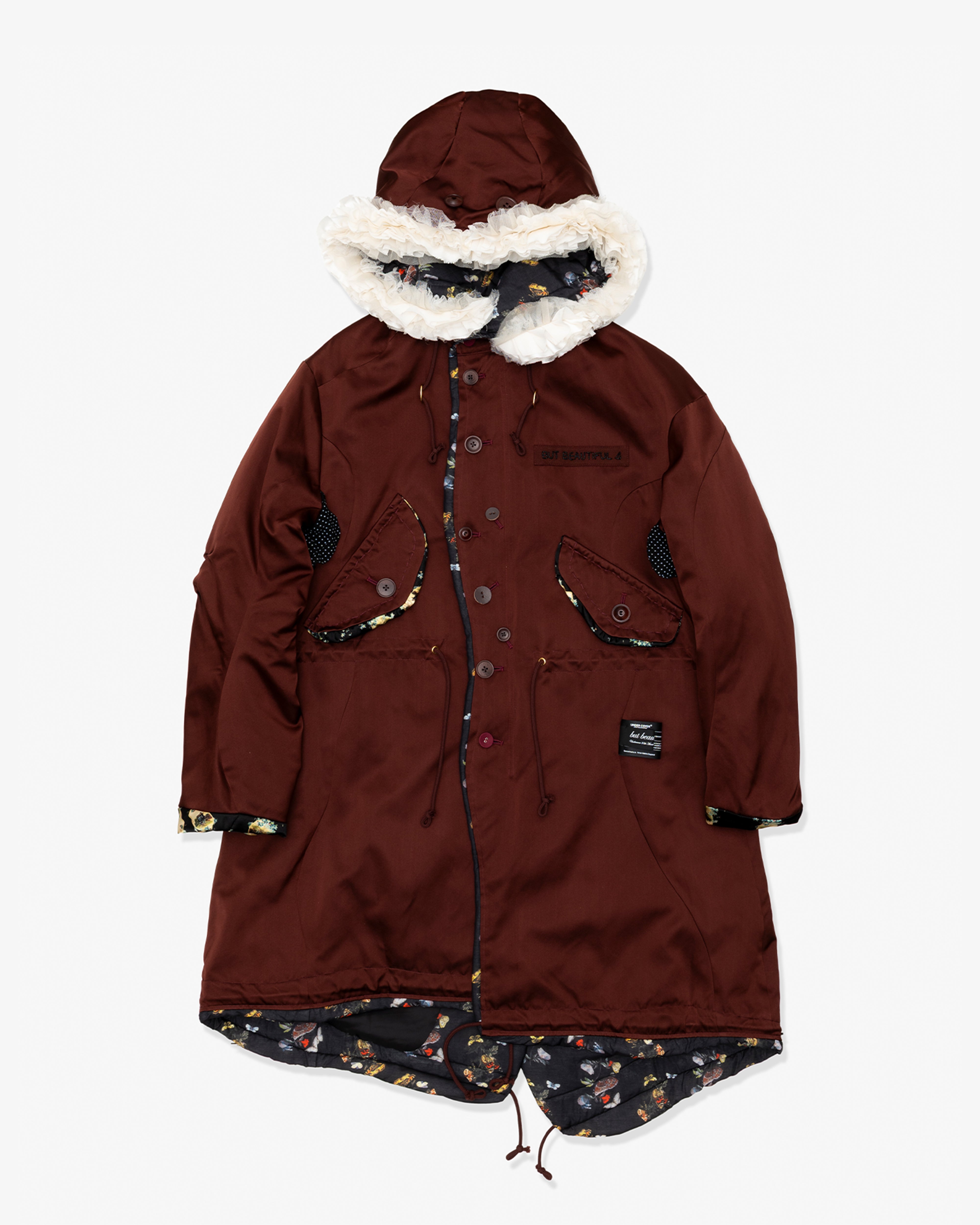 UNDERCOVER RELIEF MODS COAT　6904 UNDERCOVER W: Double Face Satin Mod Coat (Dark Brown) | DSMG E-SHOP