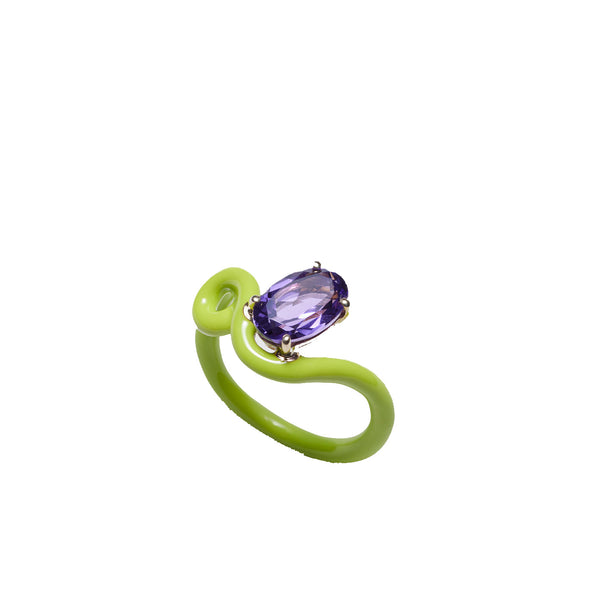 BEA BONGIASCA - Oval Ring In 9 Kt Yellow Gold - (Green)