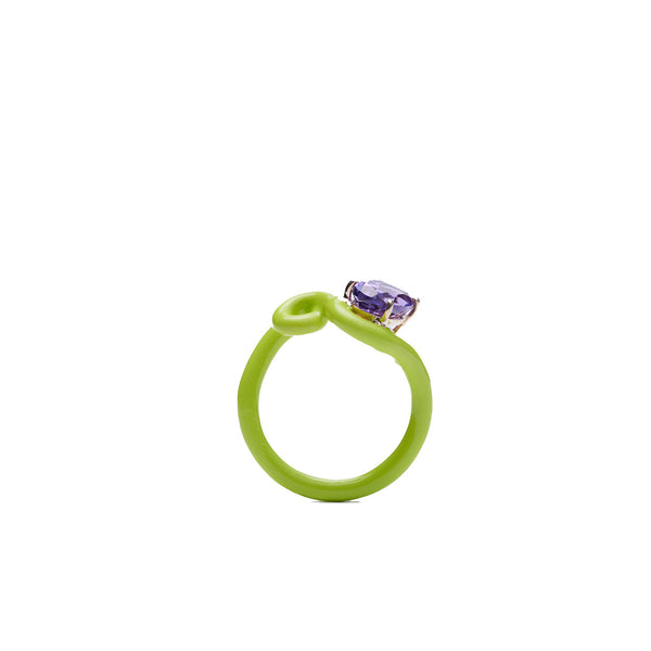 BEA BONGIASCA - Oval Ring In 9 Kt Yellow Gold - (Green)