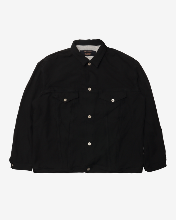 COMME DES GARCONS HOMME - Polyester Serge Plaingarment Treated Jackets - (Black)