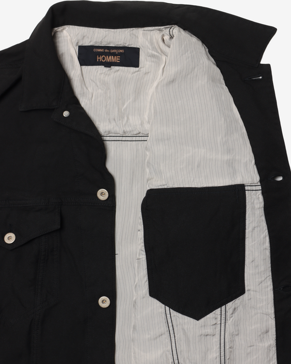COMME DES GARCONS HOMME - Polyester Serge Plaingarment Treated Jackets - (Black)