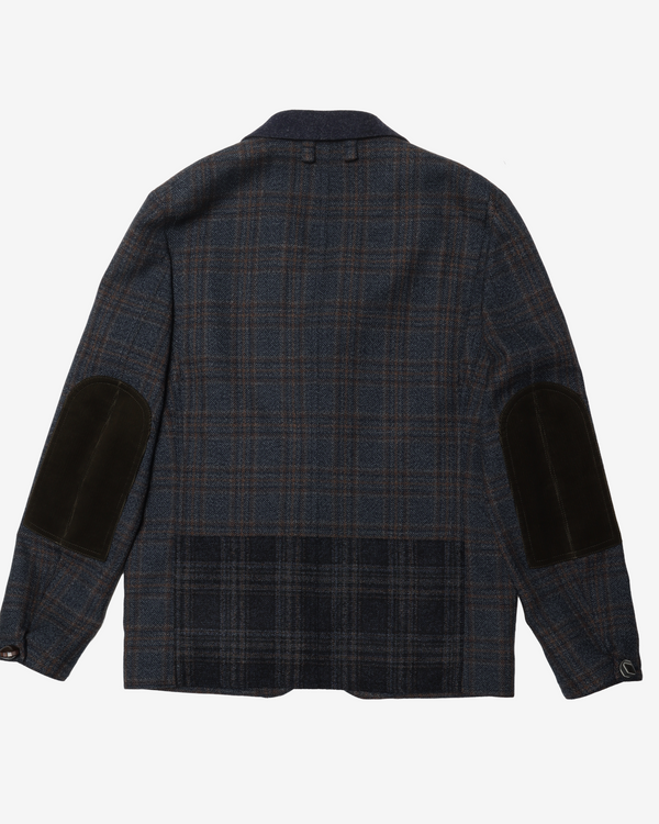 JUNYA WATANABE MAN - Wool Check X Cowhide Jackets - (Nvy/Bgdy X Black)