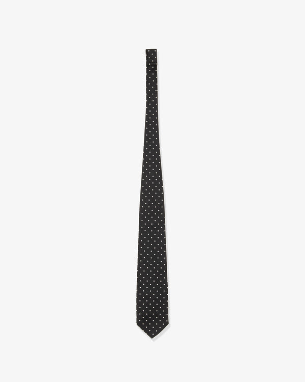 JUNYA WATANABE MAN - Silk Dot Pattern Tie (8.5cm) - (Black X White)