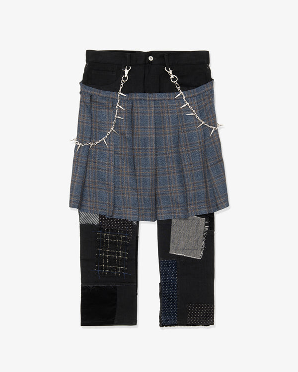 JUNYA WATANABE MAN - Cotton Stretch Denim X Multi Fabrics Mix Trousers - (Black X Mix)