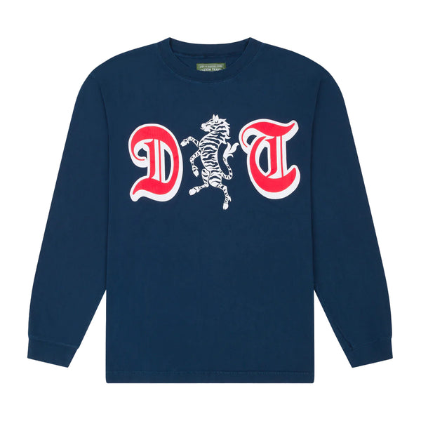 DENIM TEARS - Dt Zebra Crest Long Sleeve Tee - (Navy)