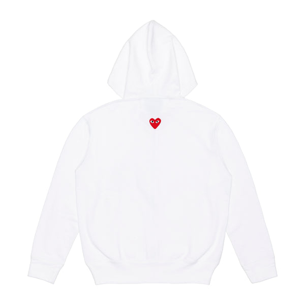 PLAY CDG - Unisex Back Printed Zip-Up Hoodie - (WHITE)