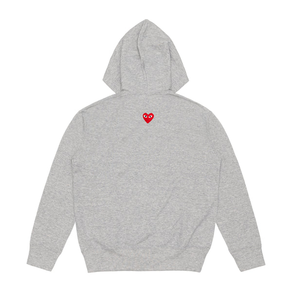 PLAY CDG - Unisex Back Printed Zip-Up Hoodie - (TOP GRAY)