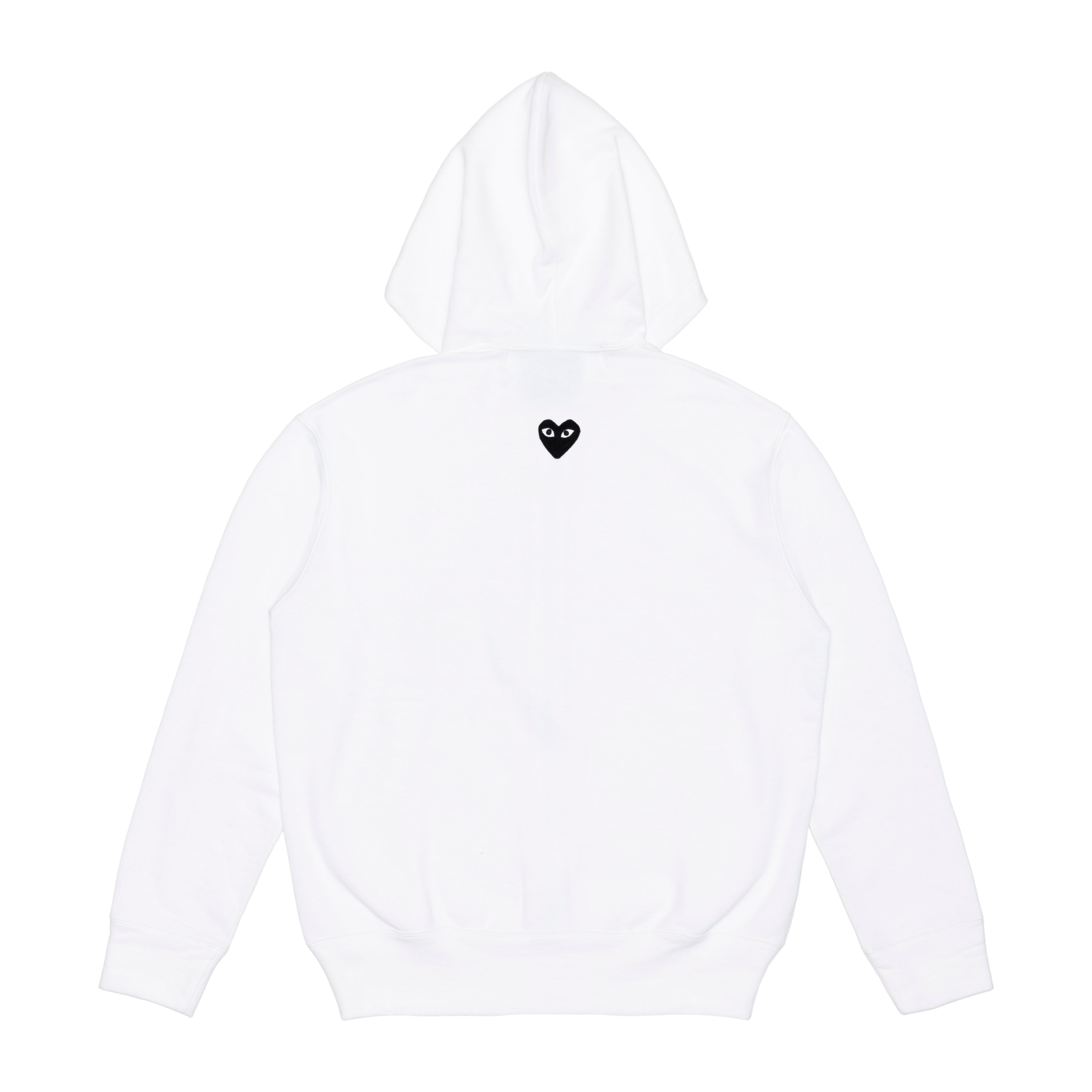 Comme outlets Des Garcons Rear Heart Logo Print Zip-Through Sweatshirt Hoodie