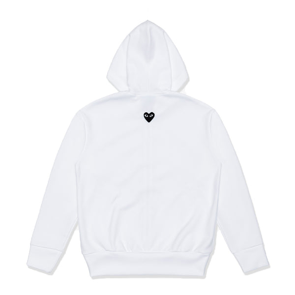 PLAY COMME des GARÇONS - Polyester Zip-Up Hoodie With Black Emblem - (White)