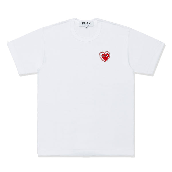 PLAY COMME des GARÇONS - Cotton Jersy T-Shirt With Emblem X Metalstone - (White/Red)
