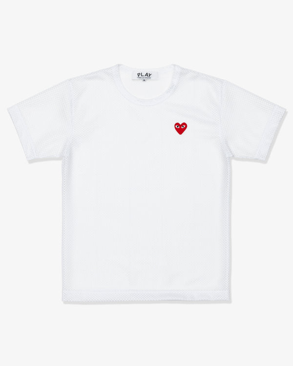 PLAY CDG - Polyester Mesh (Red Emblem) - (White)