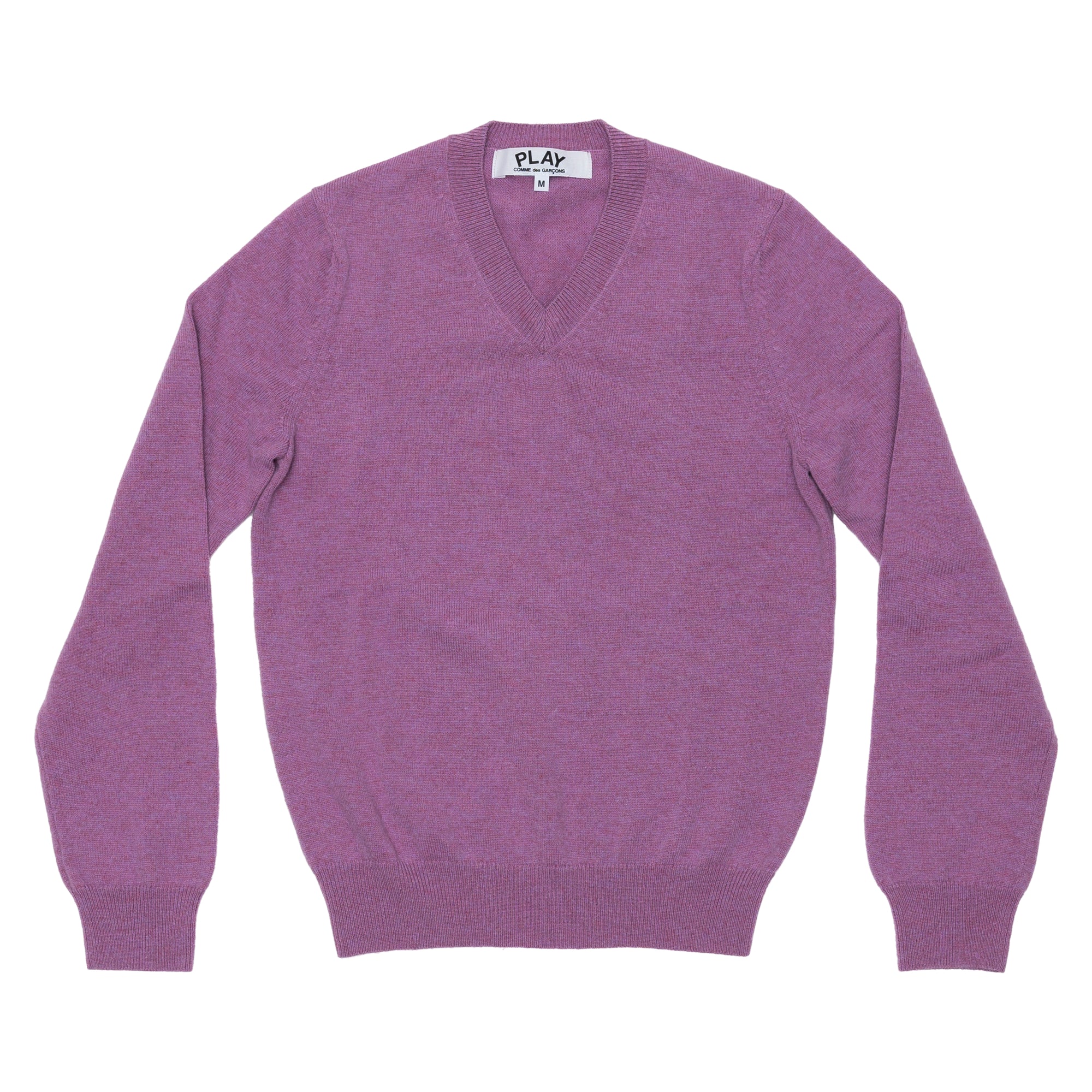 PLAY CDG  - Top Dyed Carded Lambswool V Neck Sweater - (Purple) view 1