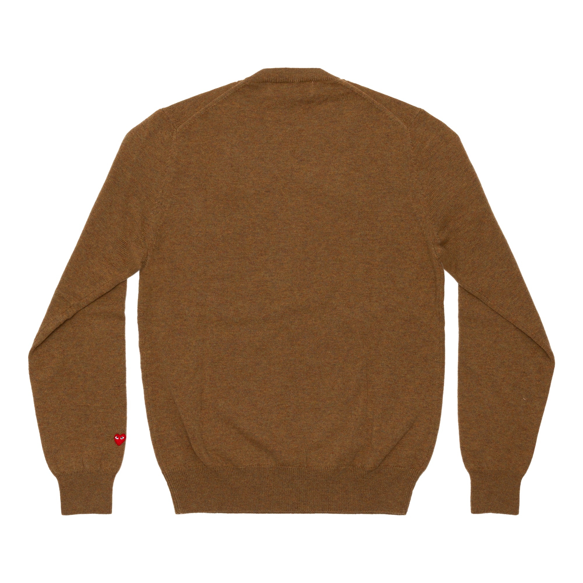 PLAY CDG  - Top Dyed Carded Lambswool V Neck Sweater - (Brown) view 2