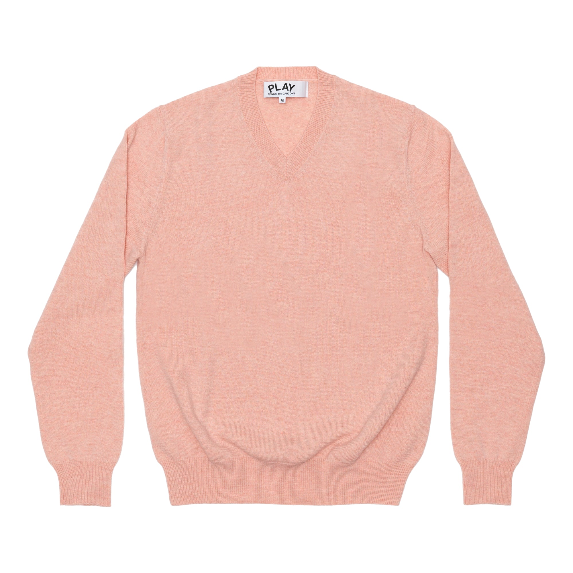 PLAY CDG  - Top Dyed Carded Lambswool V Neck Sweater - (Pink) view 1