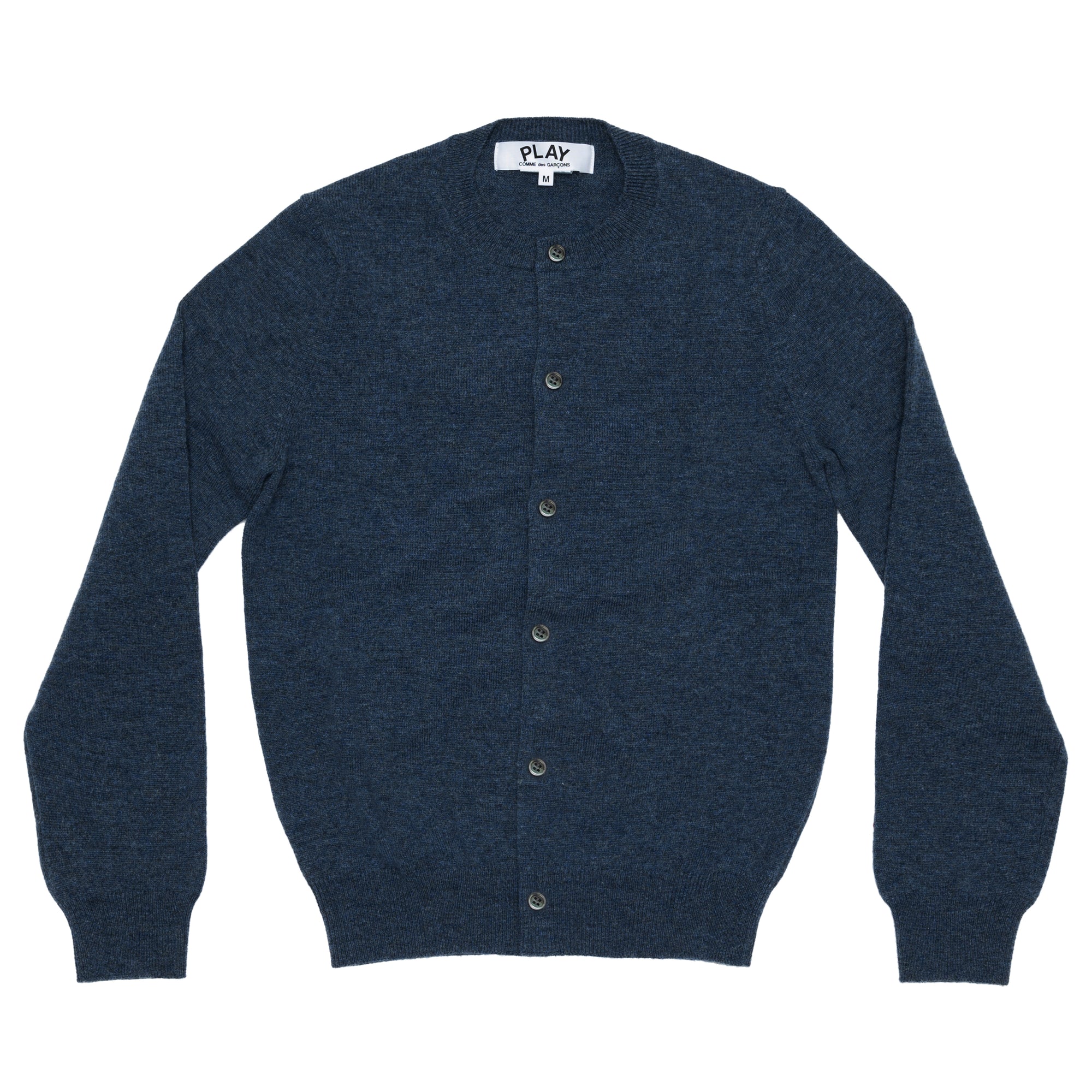PLAY CDG  - Top Dyed Carded Lambswool Women's Cardigan - (Navy) view 1