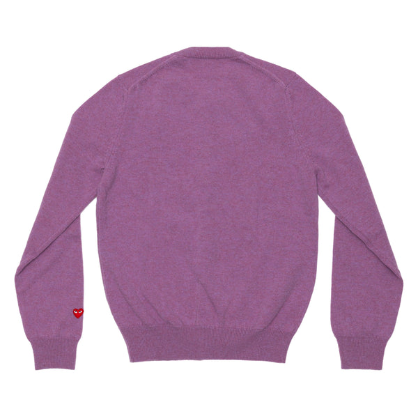 PLAY COMME des GARÇONS  - TOP DYED CARDED LAMBSWOOL WOMEN'S CARDIGAN - (PURPLE)