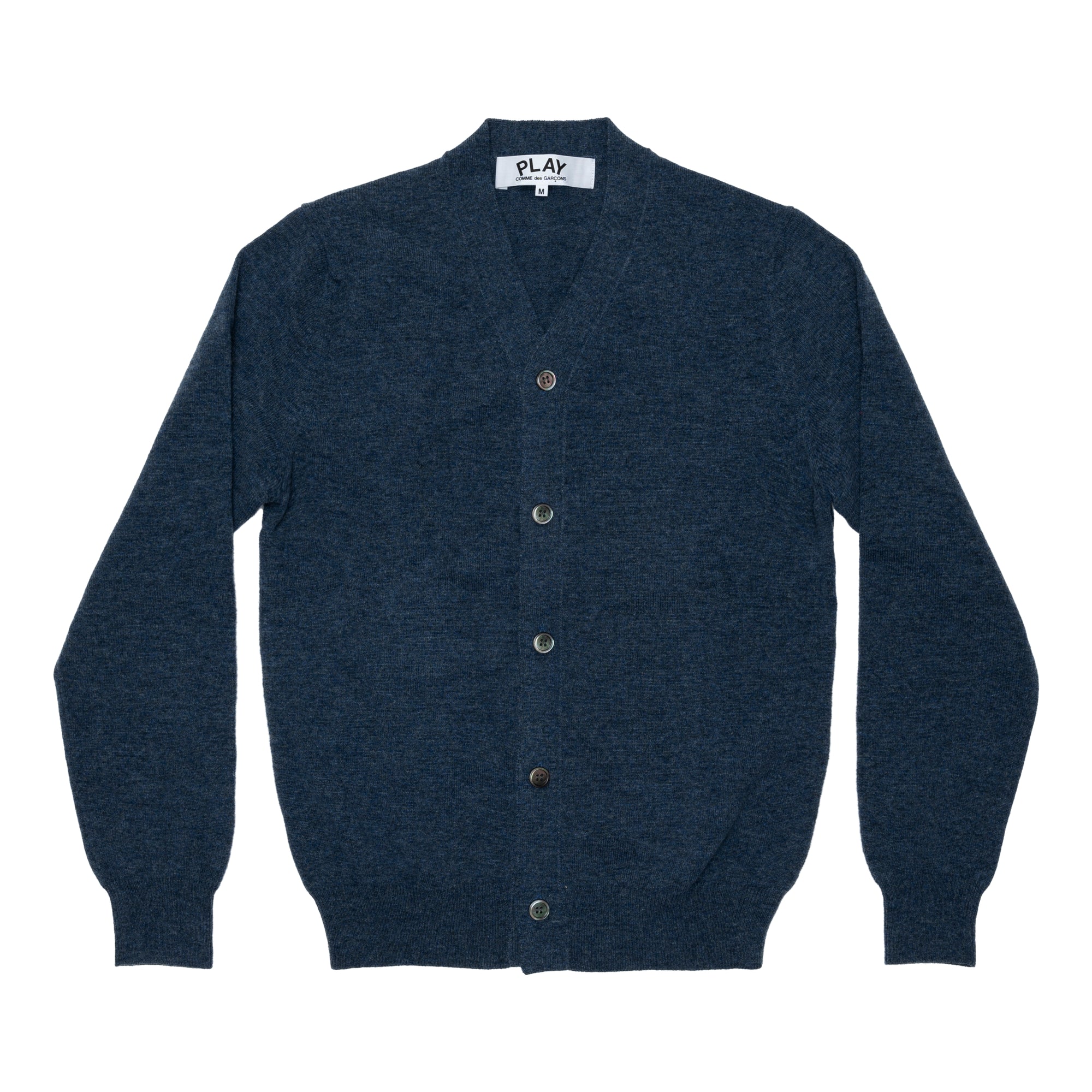 PLAY CDG  - Top Dyed Carded Lambswool Men's Cardigan - (Navy) view 1