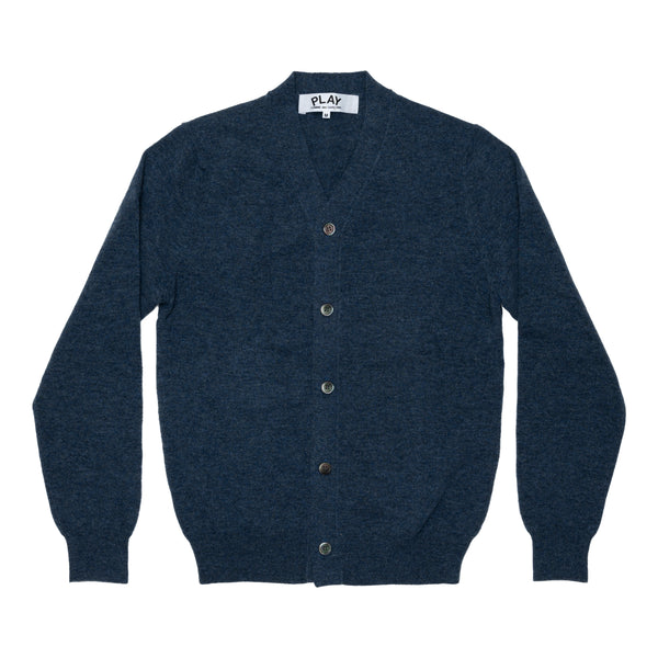 PLAY CDG  - Top Dyed Carded Lambswool Men's Cardigan - (Navy)