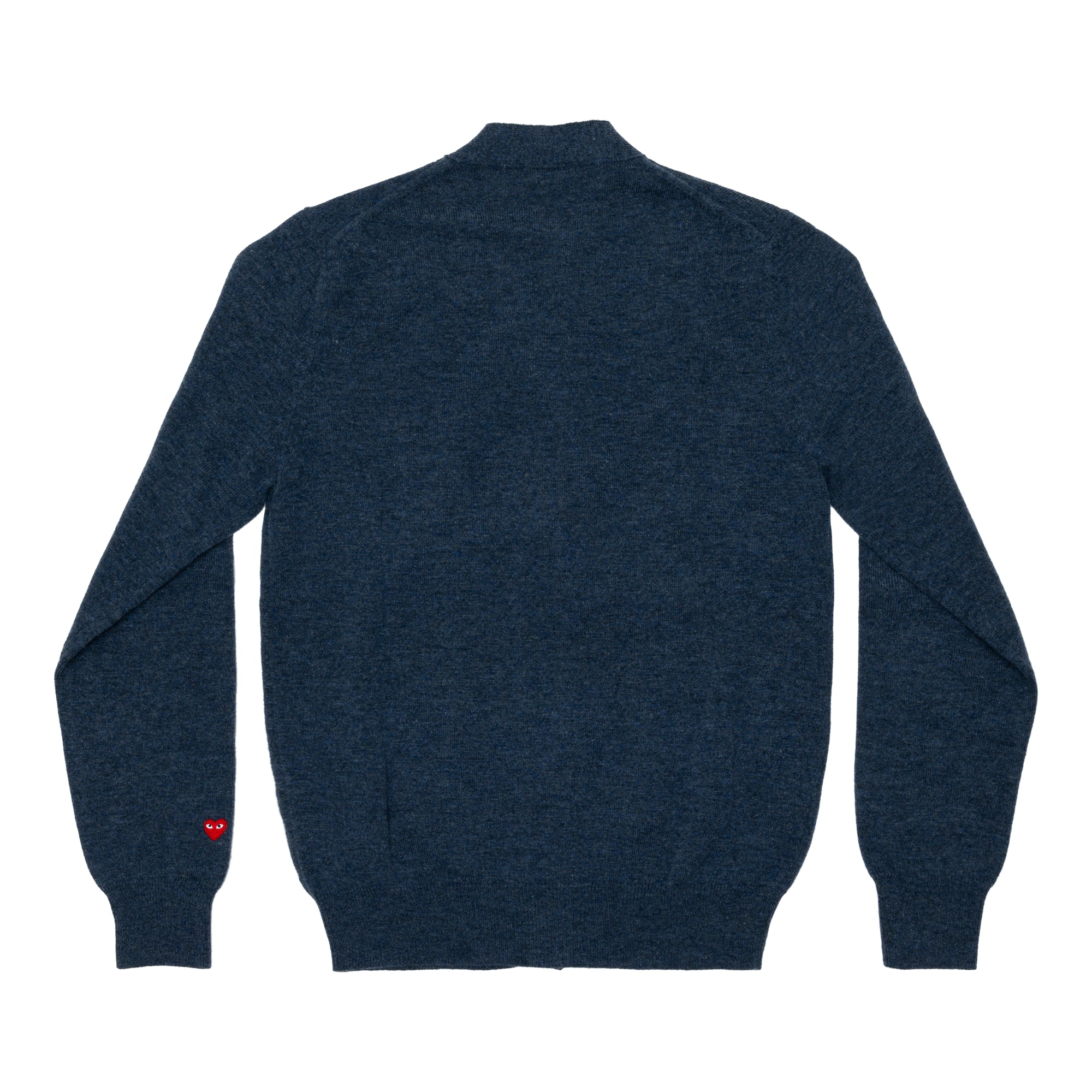 PLAY CDG  - Top Dyed Carded Lambswool Men's Cardigan - (Navy) view 2